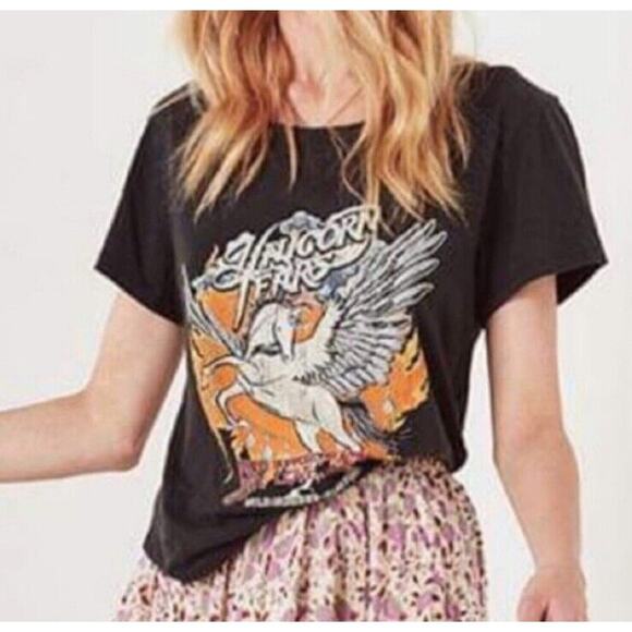 SPELL & GYPSY Unicorn Tears Distressed T Shirt Wild Horses Run Free Size S MINT - Picture 1 of 9